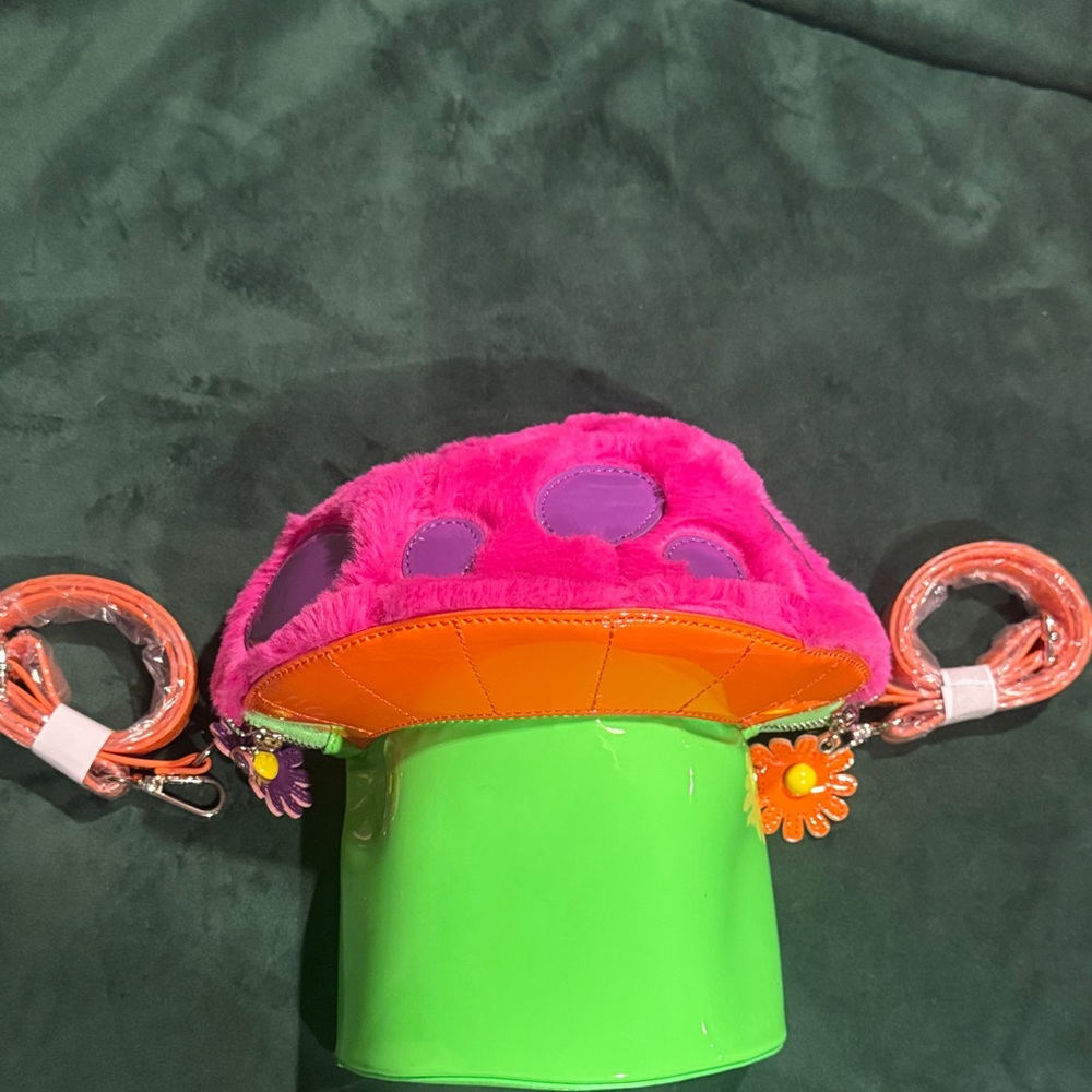 Dolls Kill Vibrant Pink and Green Backpack